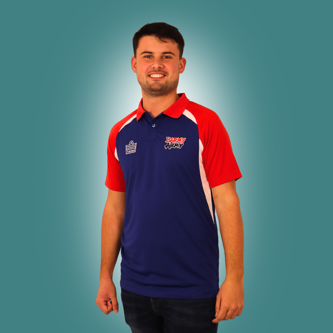 Admiral x Barmy Army South Africa Full Tour Polo - Blue
