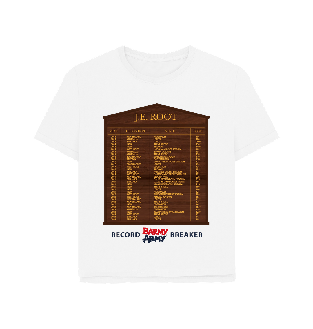 White Barmy Army ROOT Honours Board Tee - Ladies