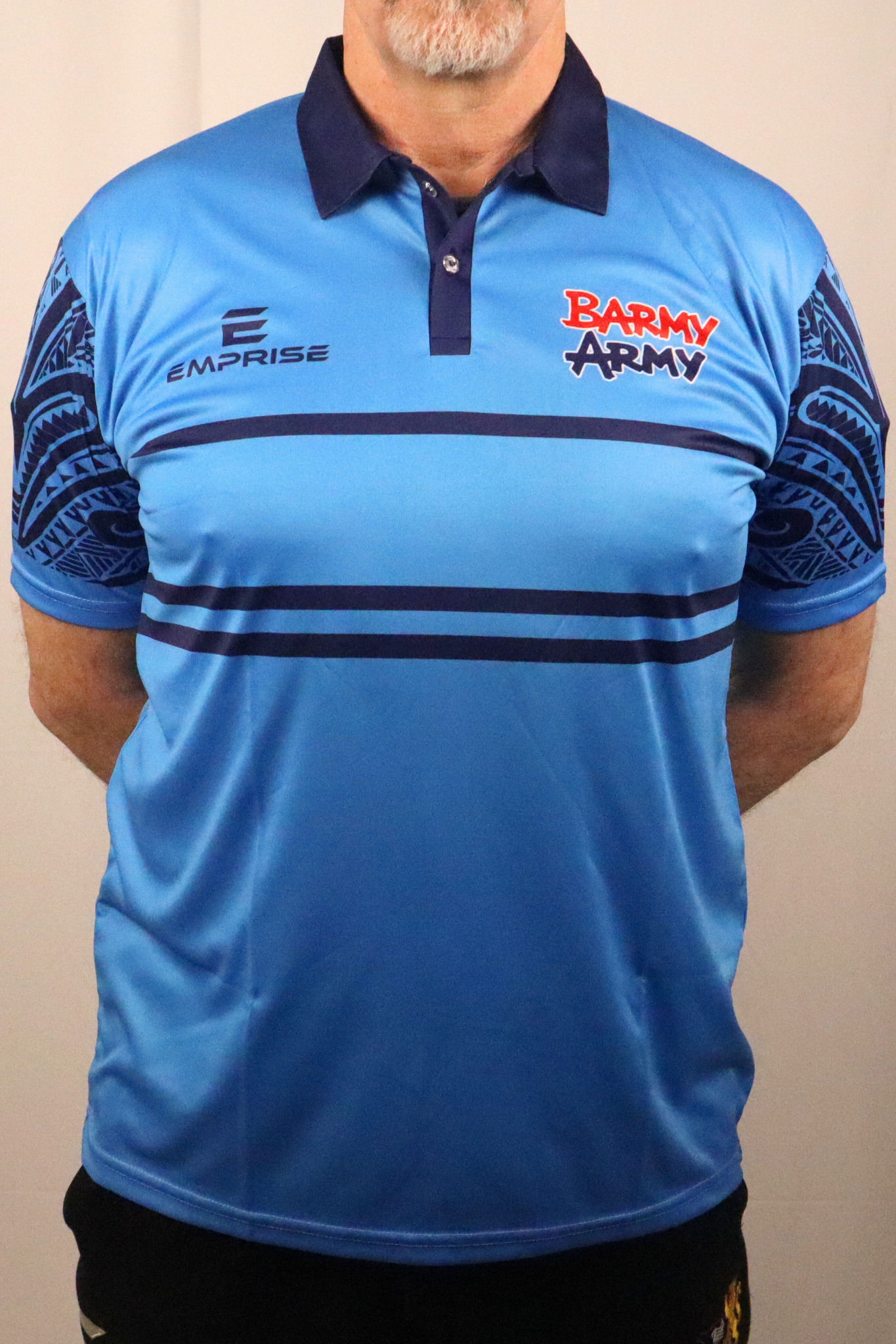 Navy/Blue Tribal Cricket Shirt