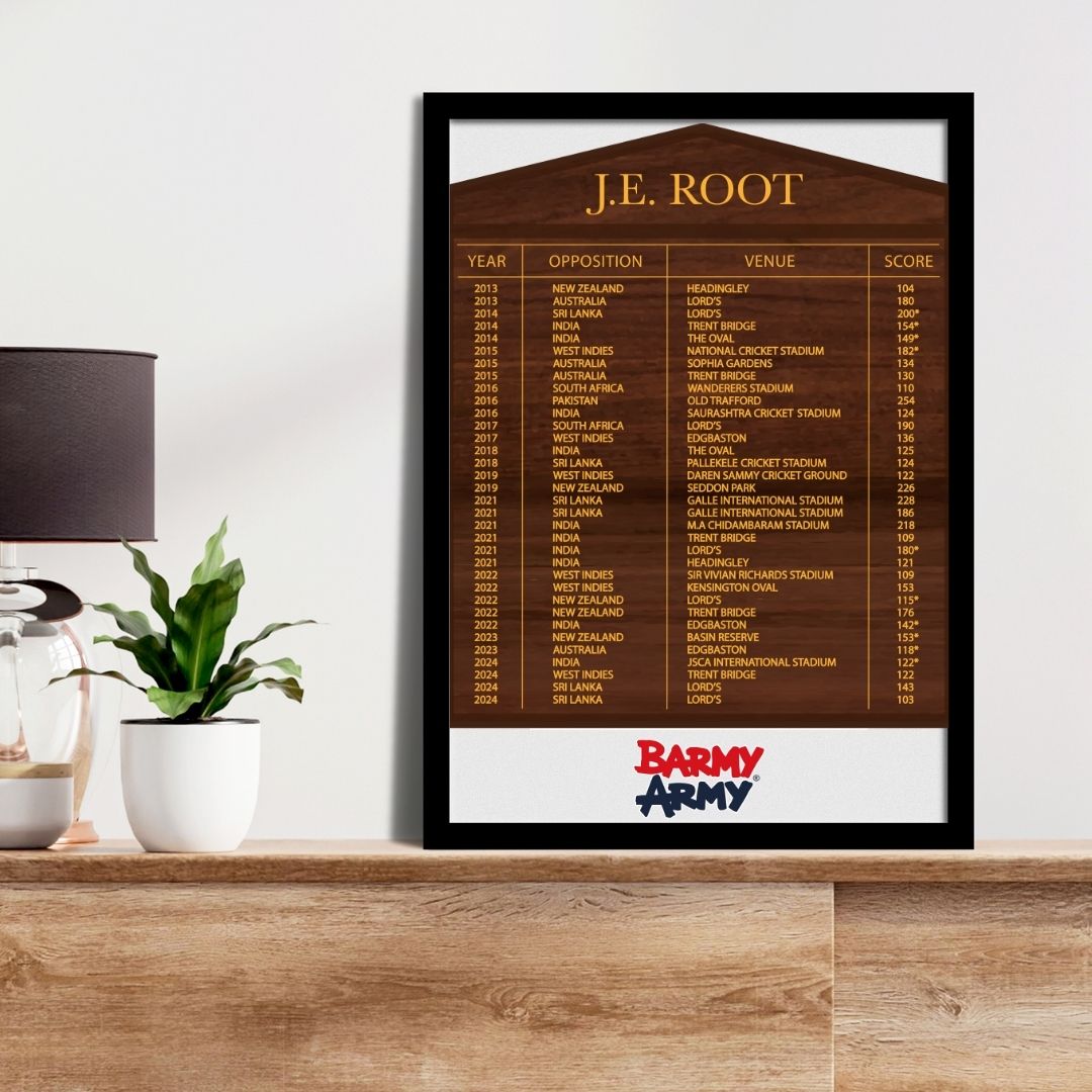 Barmy Army ROOT Honours Board Print