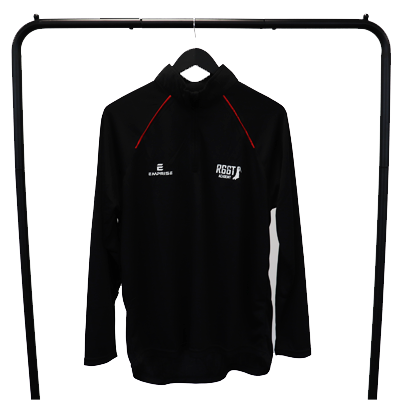 R66T Academy Kids Black Cricket 1/4 Zip