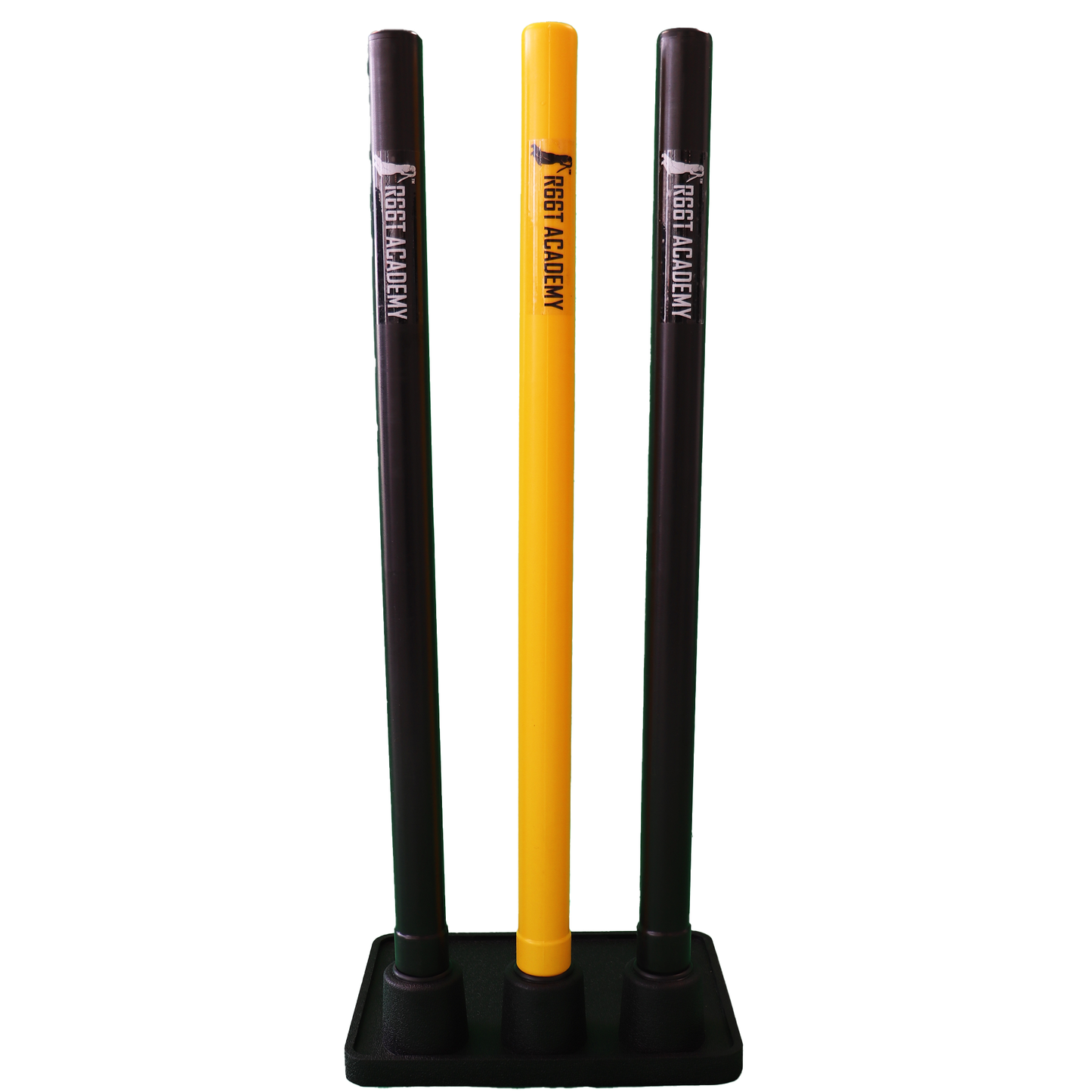 R66T Academy Stumps - Rubber Cricket Stumps (yellow)