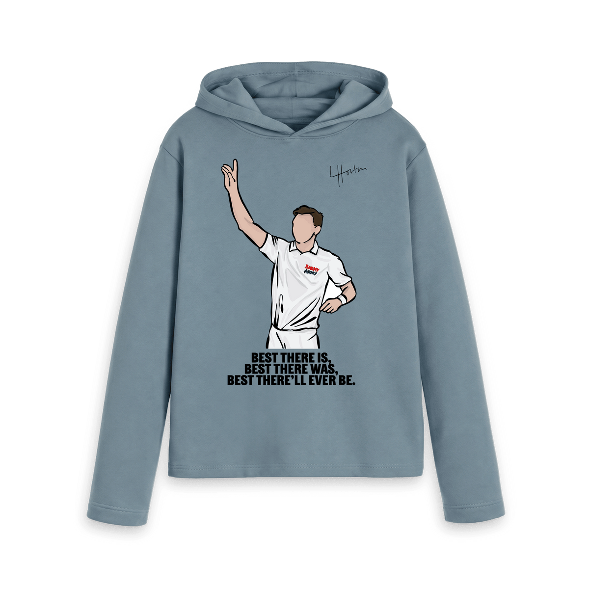 Stone Blue Printed Hoody Front