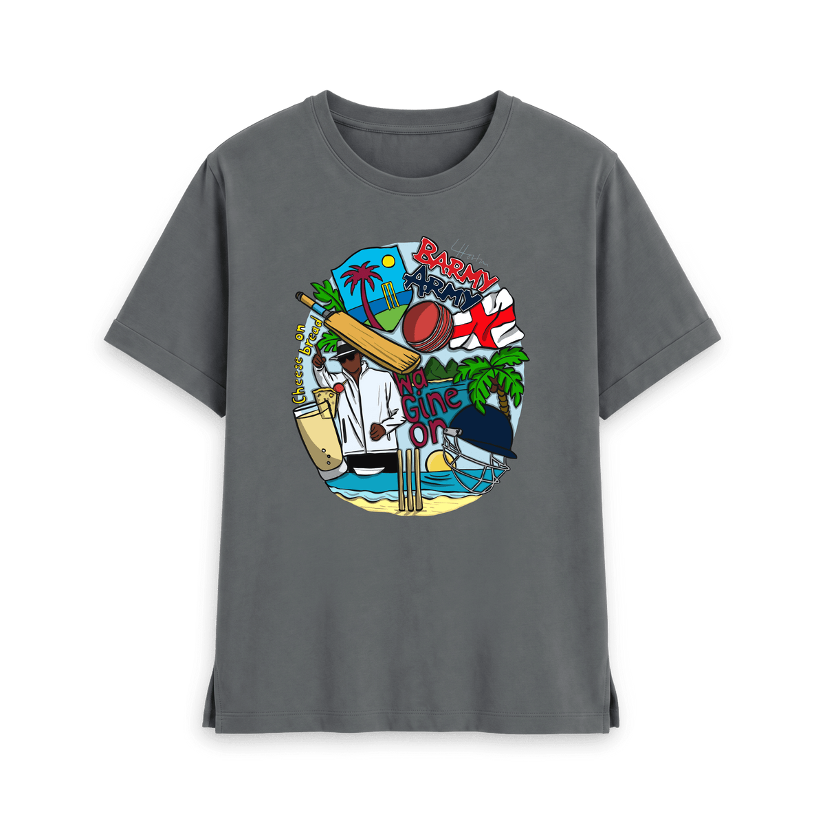 Slate Grey Printed T-shirt Front