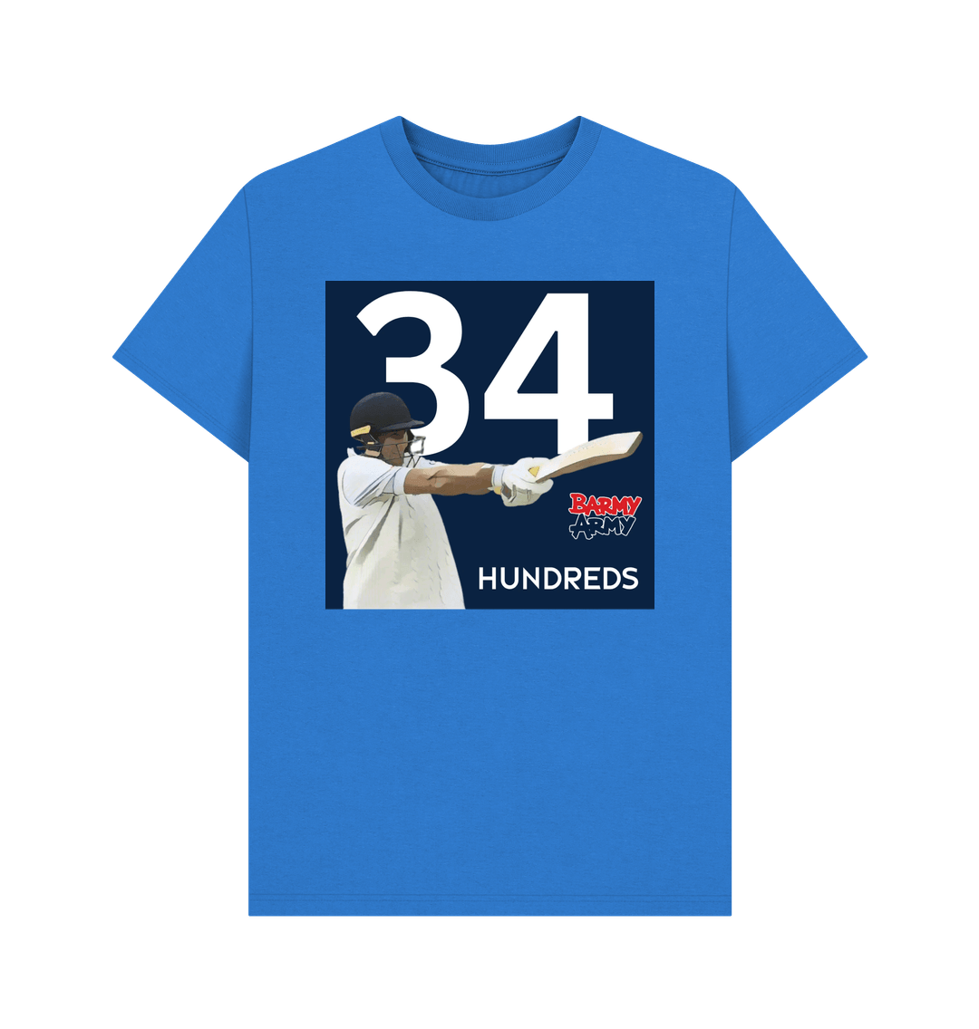Bright Blue Barmy Army ROOT 34 Hundreds Tee - Men's
