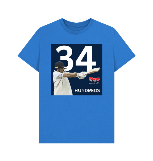 Bright Blue Barmy Army ROOT 34 Hundreds Tee - Men's