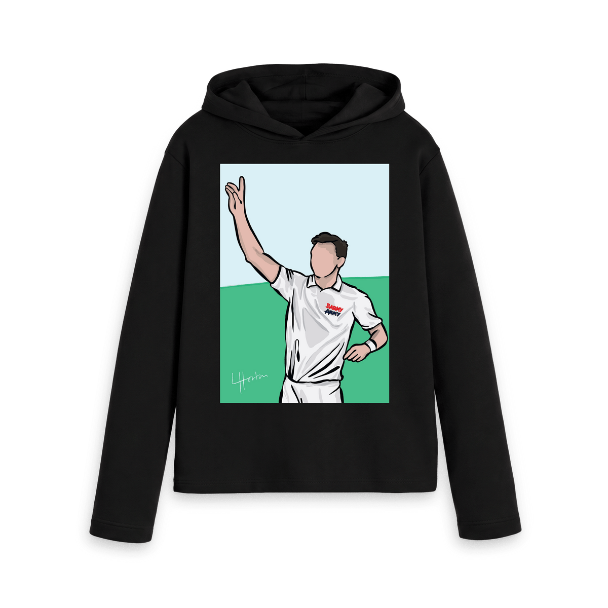 Black Printed Hoody Front