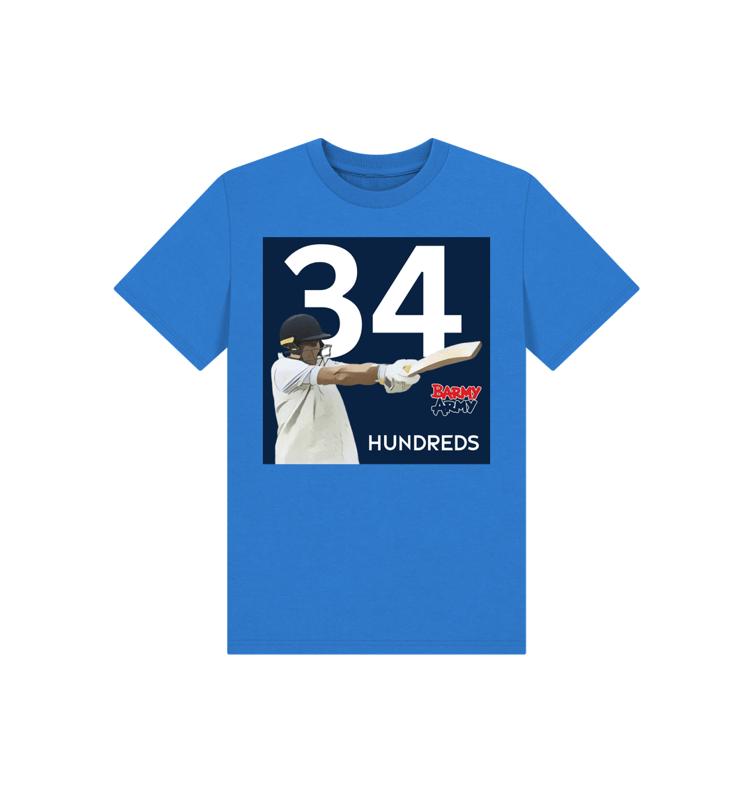 Bright Blue Barmy Army ROOT 34 Hundreds Tee - Kids
