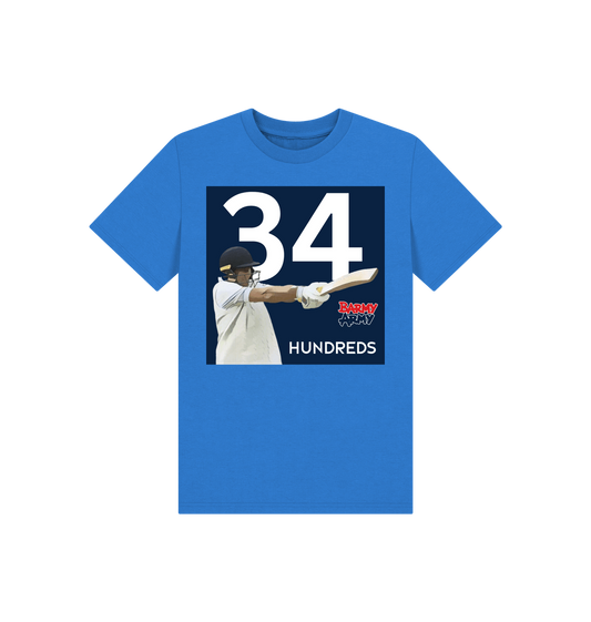 Bright Blue Barmy Army ROOT 34 Hundreds Tee - Kids