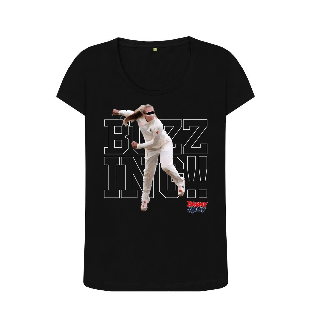 Black Barmy Army Buzzing Scoop Neck Ladies Tee