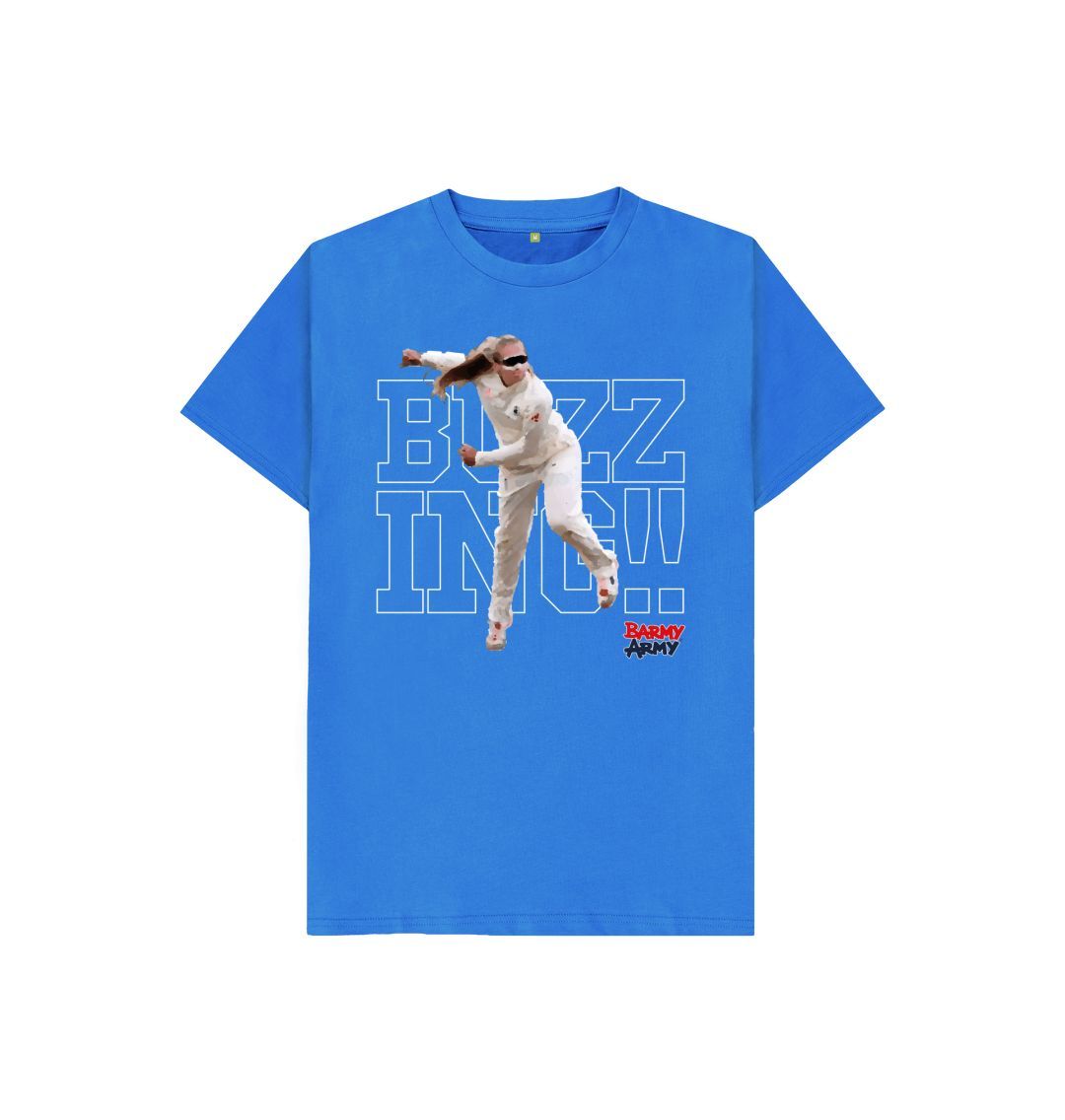 Bright Blue Barmy Army Buzzing Kids Tee