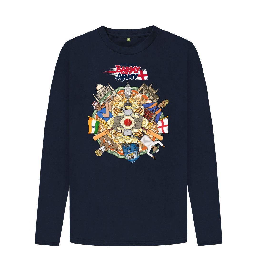 Navy Blue Barmy Army India Tour Long Sleeve Tee - Men's