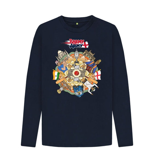 Navy Blue Barmy Army India Tour Long Sleeve Tee - Men's