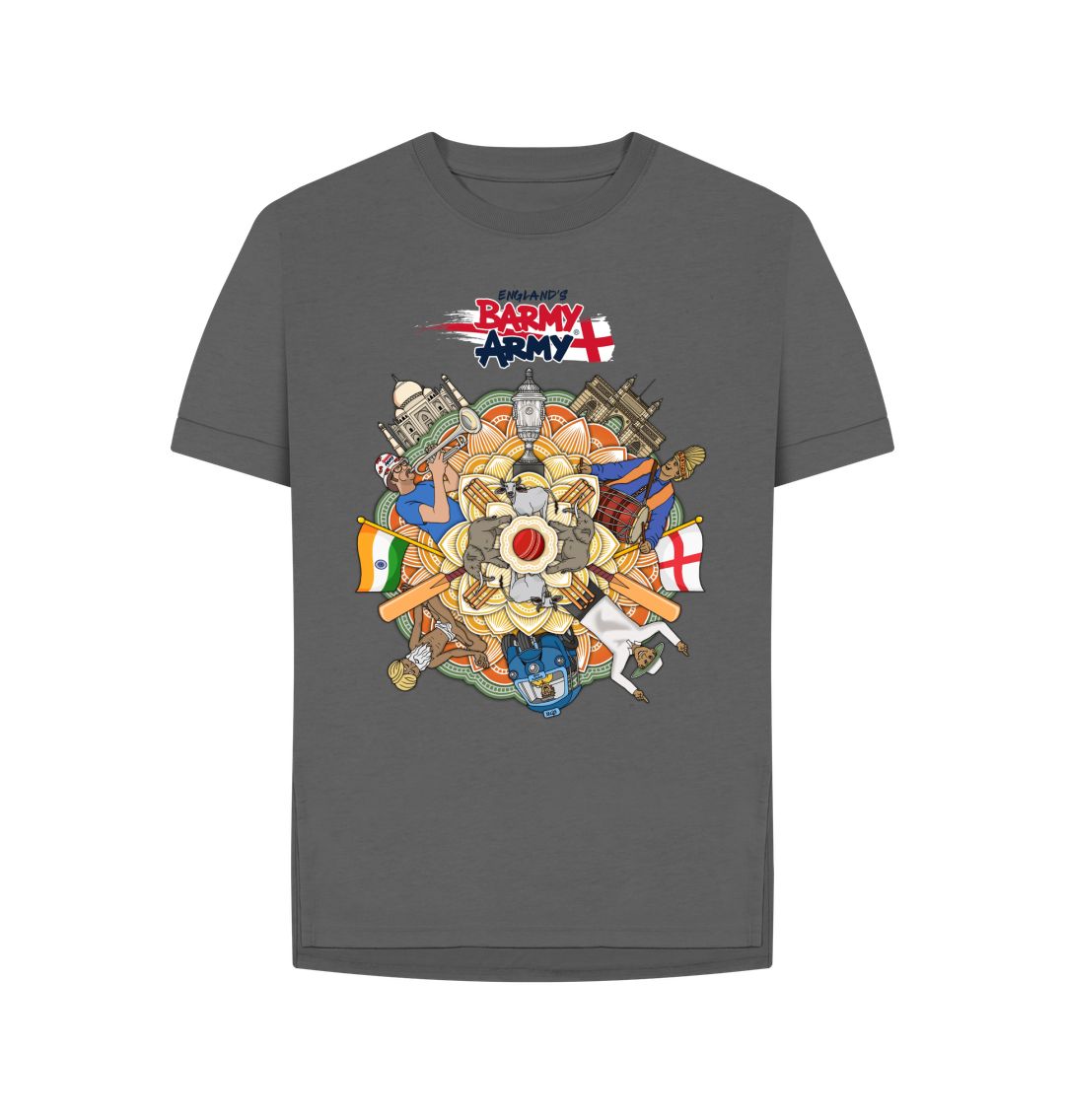 Slate Grey Barmy Army India Tour Tee - Ladies