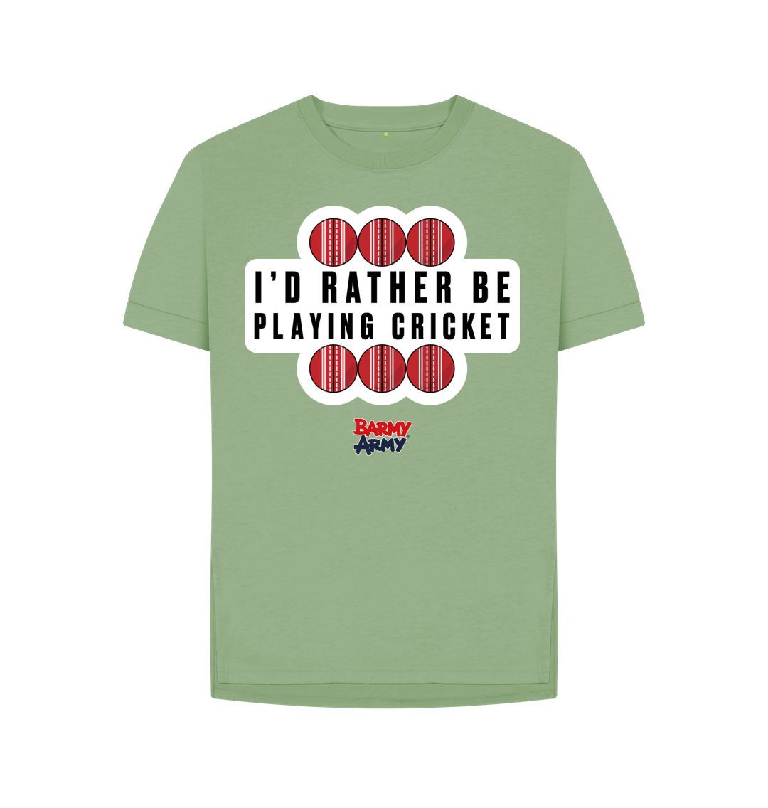 Sage Barmy Army Playing Cricket Relaxed Fit Tee - Ladies
