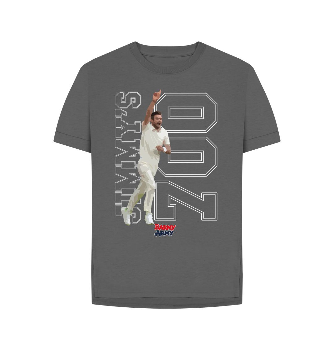 Slate Grey Barmy Army Jimmy 700 Relaxed Fit Tee - Ladies