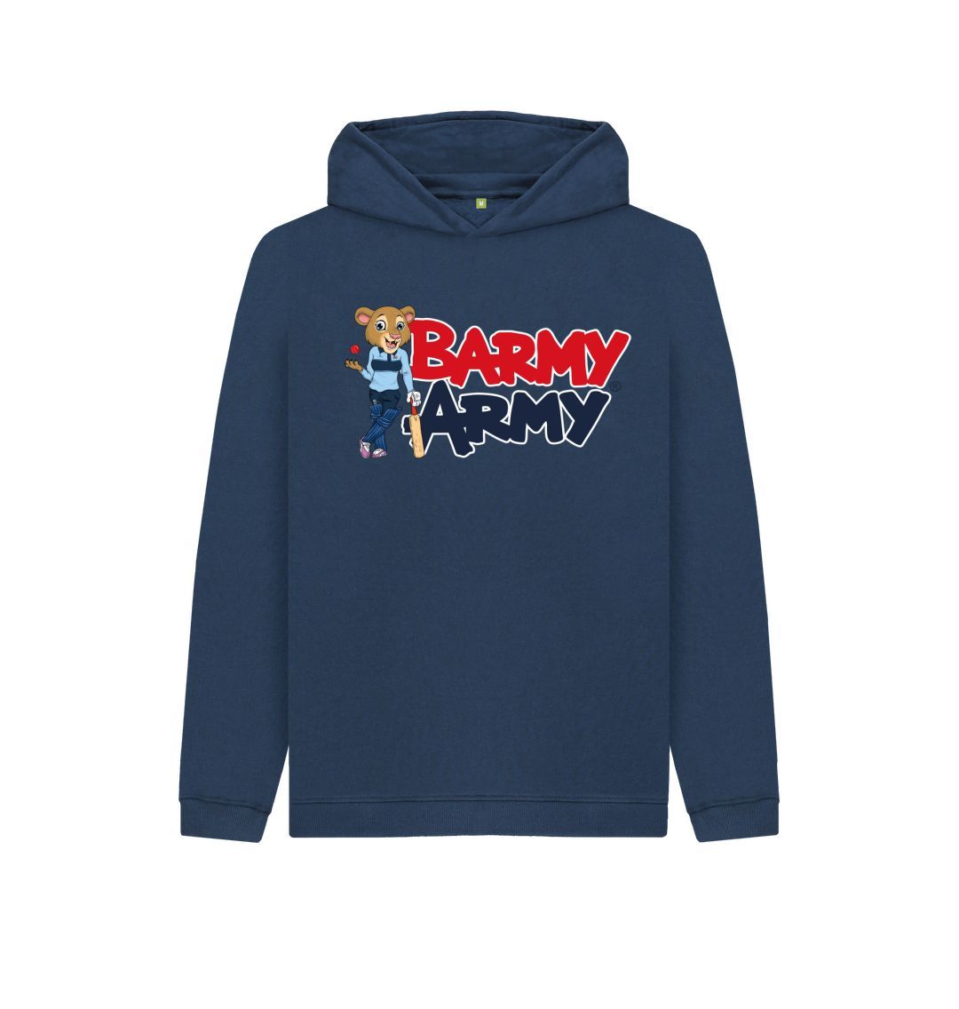 Navy Blue Barmy Army Mascot Pose Hoody - Junior