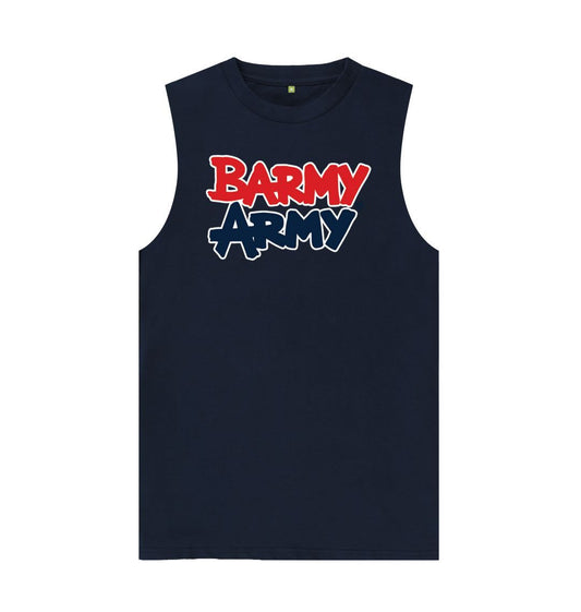 Navy Blue Barmy Army Large Print Vest