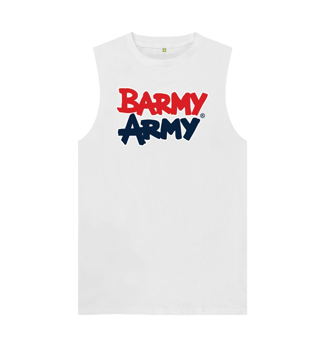 White Barmy Army Large Print Vest