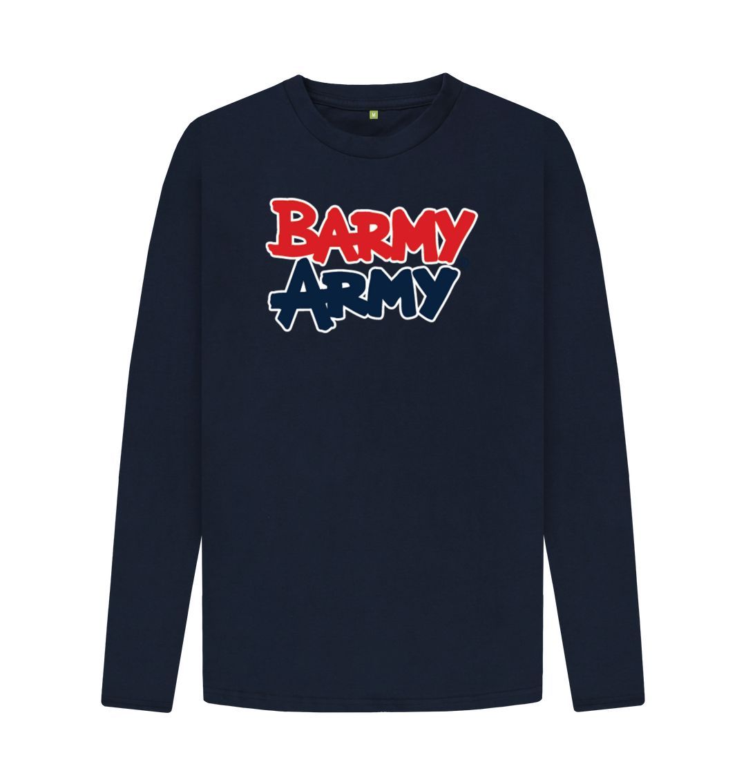 Navy Blue Barmy Army Large Print Long Sleeve Tee